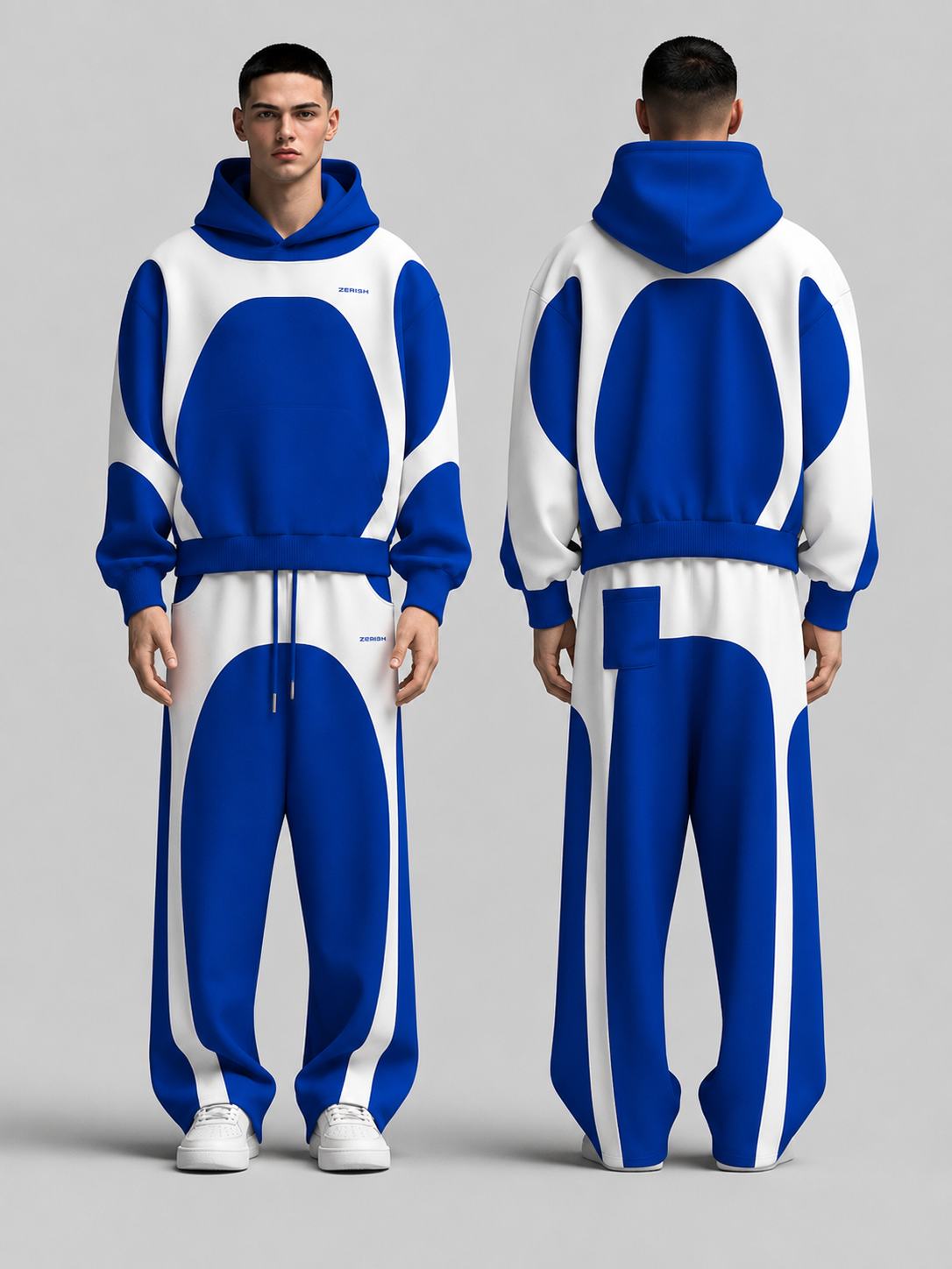 Oversized Blue & White Tracksuit