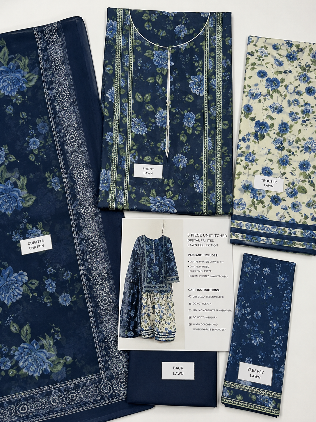 Moonlit Floral Lawn Suit