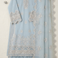 Blue Embroidered Organza Unstitched 3-Piece Suit