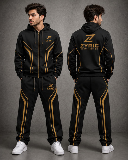Oversized Black & Golden Tracksuit