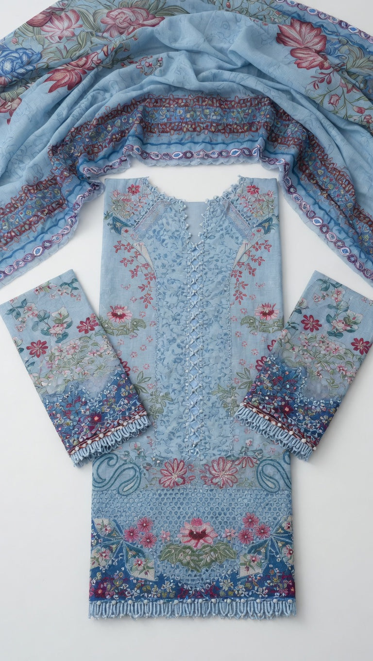 Sky Blossom Luxury Unstitched Collection